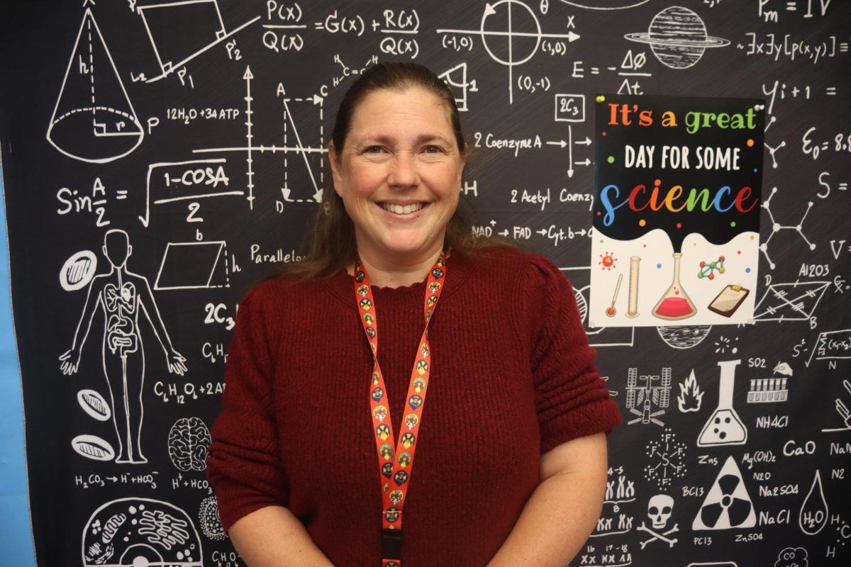 Mrs. Lewandowski in the Science Hallway